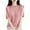Pink, variant on Giftesty Womens Tops Plus Size Woman Round Neck Short Sleeve Solid Color Capless Fashion Fallow Commuting Jacket