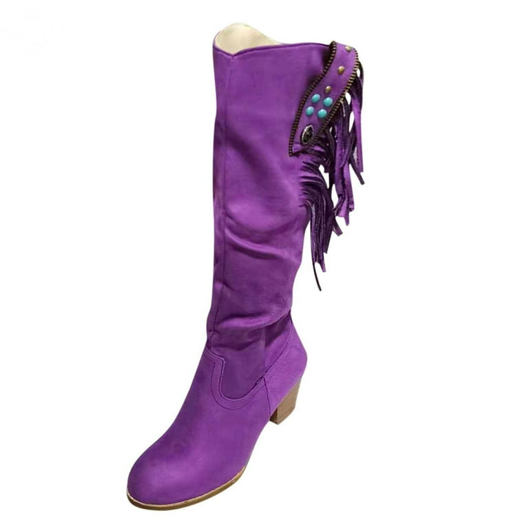 Purple wide sales calf boots