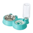 thumbnail image 2 of Comedero y bebedero para perros y gatos, doble cuenco antideslizante de acero inoxidable, cuencos desmontables para comida seca y húmeda, bandeja fácil de limpiar para alimentar a tu mascota, 2 of 6