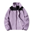 thumbnail image 1 of Gibobby Chaquetas y abrigos para mujer Cárdigan con capucha de forro polar para mujer, sudadera deportiva, chaqueta de forro polar gruesa para senderismo informal (Morado, L), 1 of 4
