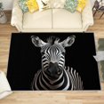 thumbnail image 1 of 2x3 Rug, Zebra Door Mat, 3D Wild Animal Rug, African Wildlife Black Rugs for Entryway, Washable & Non Slip & Soft Low Pile Small Carpet, Indoor Doormat, Zebra Home Decor & Gifts, 1 of 1