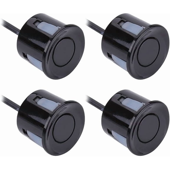 4-Pack Universal Reverse Backup Parking Assist Sensors, High-Sensitivity Rear Bumper Object Sensors for Cars, Trucks, and SUVs, Weatherproof Obstacle Detection System (Black)