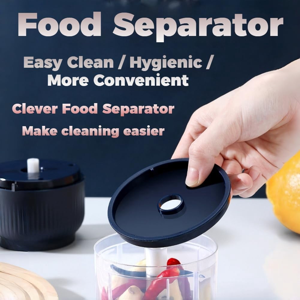 Cordless Multifunctional Mini Electric Garlic Chopper, Mini Electric Food Chopper, 4 Blades Wireless Food Processor for Garlic, Onion, Ginger, Chili, Vegetable, Meat, Nuts, Spices, Fruit