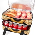 thumbnail image 5 of Honeybee Double Layered Insulated Refrigerated Lunch Bag with Two Compartments and Large Capacity - Hand-Carry Meal Bag 7.1x11.4x16.1 Inches, 5 of 6