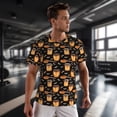 thumbnail image 3 of Wukai Bee and Honey Print Men's Short-Sleeved Mesh T-Shirt,Quick-Dry Short Sleeve Workout T-Shirt-, 3 of 8