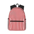 thumbnail image 1 of Lsque Sac à Dos Classique Décontracté à Rayures Rouges et Blanches - Grande Capacité Sac à Dos Résistant à l'Eau pour École, Travail, Voyage et Activités Extérieures, 1 of 6