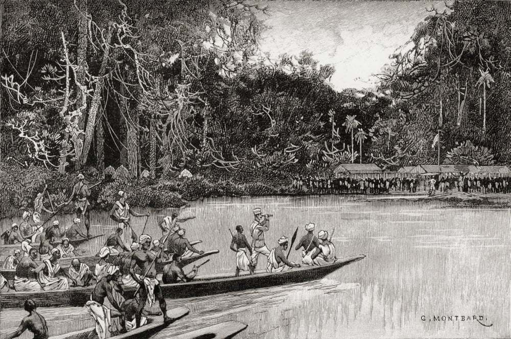 Sir Henry Morton Stanley Meeting With His Rear Column At Banalya Africa 17 August 1888 During His Emin Pasha Relief Expedition From In Darkest Africa By Henry M Stanley Published 1890 Canvas Art - Ken