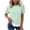 Green, variant on Staron Summer Tops for Women Puff Sleeve Ruffle Round Neck Short Sleeve Casual Basic Comfy Fashion Trendy Vacation Holiday Beach Travel Loose Blouse, Sky Blue S