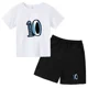 thumbnail image 3 of Nueva camiseta y pantalones cortos con estampado de Messi para niños y adolescentes, conjunto de 2 piezas, ropa de fútbol para niños y niñas, traje deportivo de moda de manga corta de verano, 3 of 5
