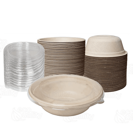 HIVE 250 Pack 32 oz Disposable Bowls, Eco-Friendly Disposable Bagasse Bowl, Duty Biodegradable Bowls Made Of Sugarcane, Heavy Duty Compostable Bowls Party Serving Bowls for Salad, Dessert