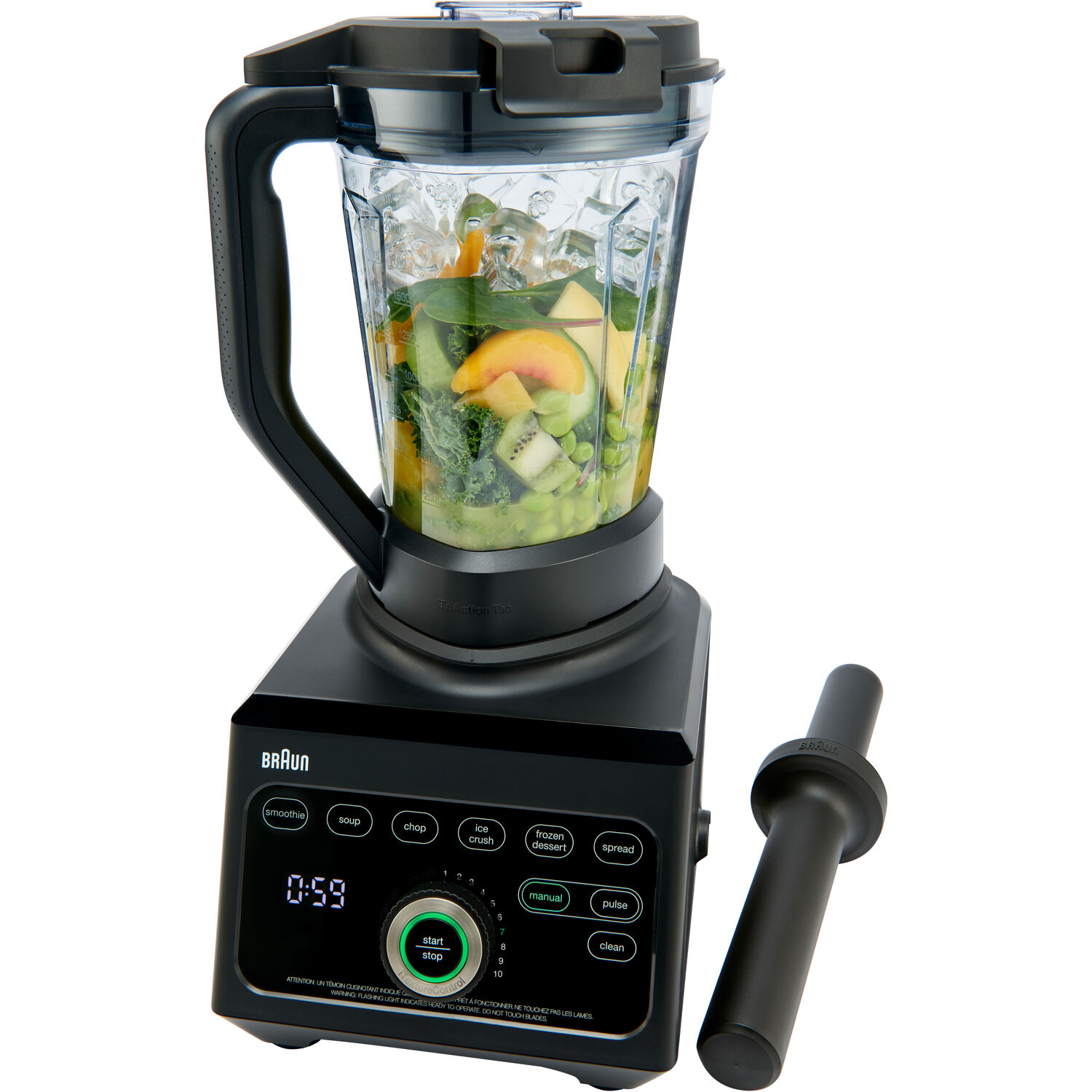 Braun TriForce Pro 1600 Watt Power Blender with Smoothie 2Go Bottle, New