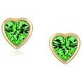 thumbnail image 2 of Bling Jewelry Womens Romantic Tiny Delicate CZ Stud Earrings 14K Gold Heart Screw Back Birthstone Colors, 2 of 6