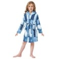 thumbnail image 6 of FORMRS Kids Bathrobe Unisex Hooded Robe Toddler Pajamas Sleepwear, Size 10-12T, Blue Pattern, 6 of 7