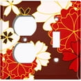 thumbnail image 4 of Metal Light Switch Plate Cover Japanese Flower Pattern Maroon Wallpaper FLW045, 4 of 15