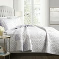 thumbnail image 1 of Lush Decor Monique 3 Piece Reversible Print Pattern Lavender Quilt Set King, 1 of 4