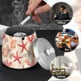 thumbnail image 4 of Yayeee Ashtray with Lid for Cigarette Smokeless Stainless Steel Home Ash Holder, Beige Starfish, 4 of 7