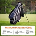 thumbnail image 3 of Magnetic Golf Towel-Max N52 Industrial Magnet with Rubber Cover and Carabiner, Top-Level Microfiber, Strong Hold to Golf Carts or Clubs, 24x16inch Lager Size, Functional and Durable&Black, 3 of 7