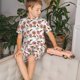 thumbnail image 4 of Fotbe Rose Flowers Pijama Estampada de 2 Piezas para Niños – Ropa de Dormir de Manga Corta Cómoda para Niños y Niñas, Camiseta y Shorts de Algodón-X-Large, 4 of 6