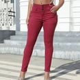 thumbnail image 2 of TFEOQRY Lounge Pants for Women Casual Sexy Solid Color Pants High Waisted Trousers Watermelon Red, 2 of 5