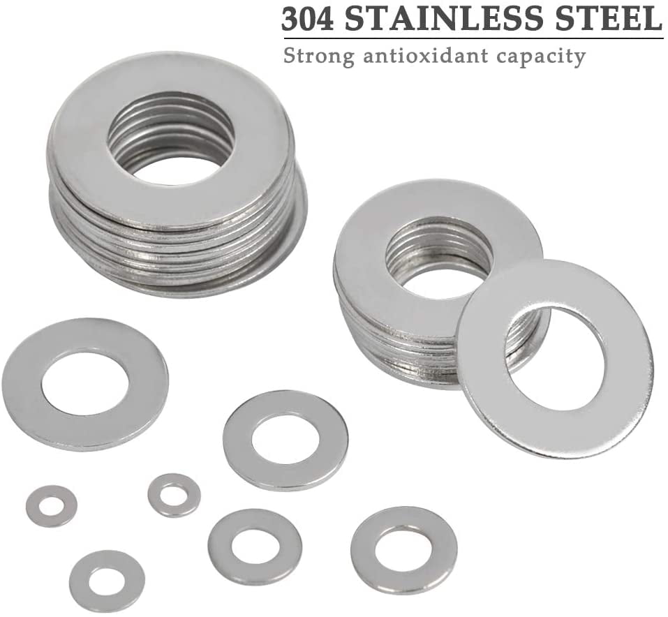 580Pc Stainless Steel Washer/Flat Washer Assortment Set For M2.5 3 4 5 6 8 10 12 