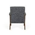 thumbnail image 4 of Cid 24 Inch Modern Accent Chair, Solid Wood, Fabric, Heather Gray, 4 of 5