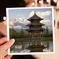 thumbnail image 7 of 3drose, Pagoda in Pond, Valley of Jade Dragon Snow Mountain-as07 Dbr0380 - Dave Bartruff, 12 Greeting Cards with Envelopes, 7 of 7