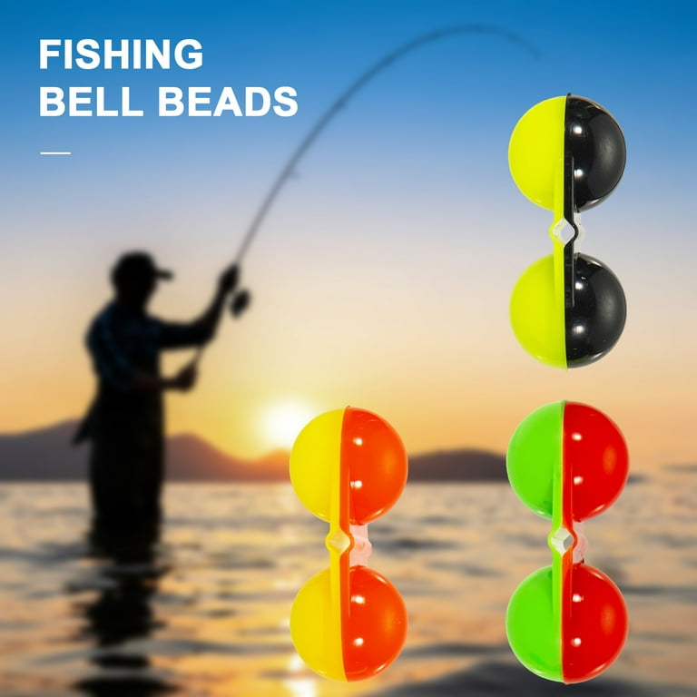 Opolski 10Pcs Fishing Line Rattles Fishing Rattle Bead Bright Color Loud  Noise ABS Sea Fishing Double Rattle Bead Luring Fishing Tool Fishing  Accessories 