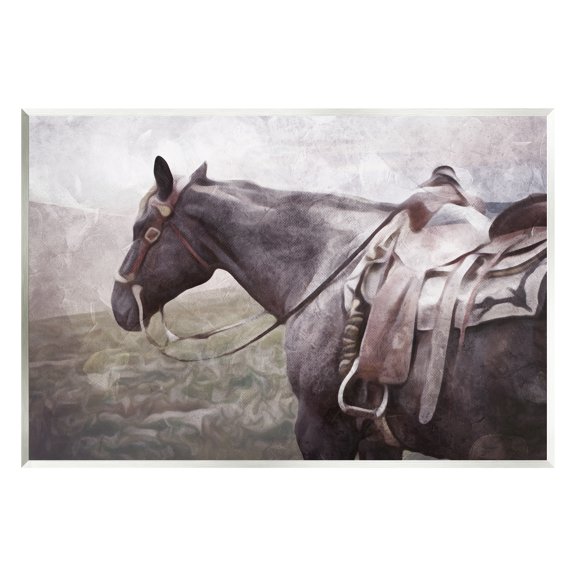 Stupell Industries Horse with Saddle Animals & Insects Painting Unframed Art Print Wall Art, 15 x 10