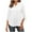 White, variant on Scyoekwg 3/4 Sleeve Shirts for Women V-Neck Three-quarter Sleeve Shirts Vintage Solid Color Loose Fall Clothes Fashion Dressy Casual Blouses Pullover(Light Blue,S)