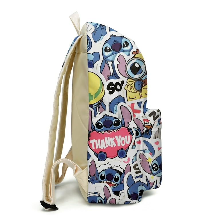 Disney Stitch Print Boy Girl Backpack + Pencil Case Leisure