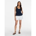 thumbnail image 3 of Time and Tru Women's Eyelet Trim Tank Top with Peplum Hem, Sizes XS-XXXL, 3 of 6