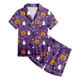 thumbnail image 4 of Faraee Boys Girls Halloween Pajamas Cute Print Short Sleeve Shirt and Shorts PJS Set 2t 3t 4t 5t 6t 7t Kids Loungewear, 4 of 4