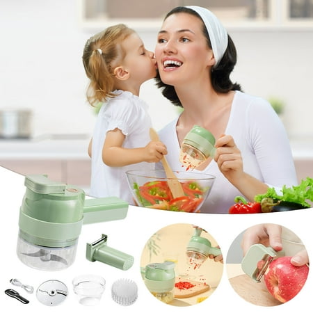 

iMESTOU Kitchen Utensils & Gadgets Kitchen Household Vegetable Cutter Mini Wireless Electric Garlic Mud Artifact Garlic Masher Cutting Pressing And Pulling Garlic Mixer