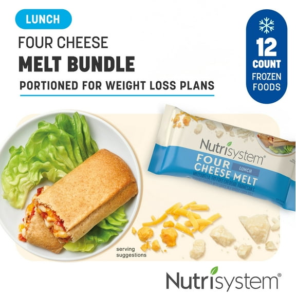 Nutrisystem High Protein Four Cheese Lunch Melt, 14g Protein,Frozen Packaged Meals, 12 Count