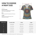 thumbnail image 4 of Uemuo Round Mandala Drawing Women's Deep V-Neck Low Cut Tops - Casual Loose Fit with Stainless Steel Loop, Soft, Breathable, Perfect for Office, Travel, and Daily Wear-Medium, 4 of 5