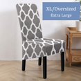 thumbnail image 2 of Stretchy Dining Chair Covers, XL/Oversized Removable Washable Soft Spandex High Back Large Chair Cover Slipcover for Dining Room Kitchen Hotel Table Banquet, Geometric Pattern (4 Per Set, Gray_01), 2 of 8