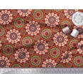 thumbnail image 3 of Soimoi Red Cotton Duck Fabric Multicolor Mandala Print Fabric by the Yard 42 Inch Wide, 3 of 3