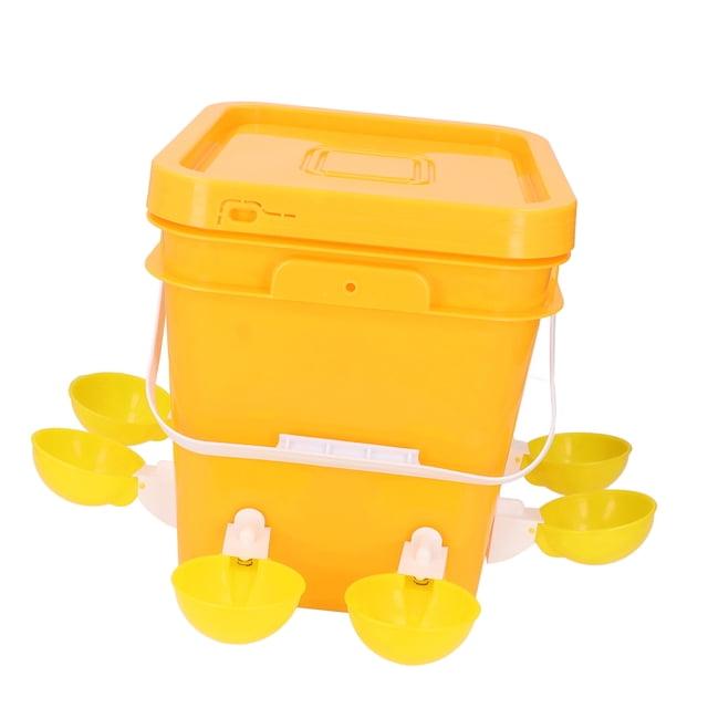 Juego De Bebedero Automático Para Pollos, Cubo De PP Para Colgar O Molido De Gran Capacidad, 6 Vasos De Riego, Kits De Tetinas Para Aves De Corral, Pájaros, Pato, Ganso, Pavo,