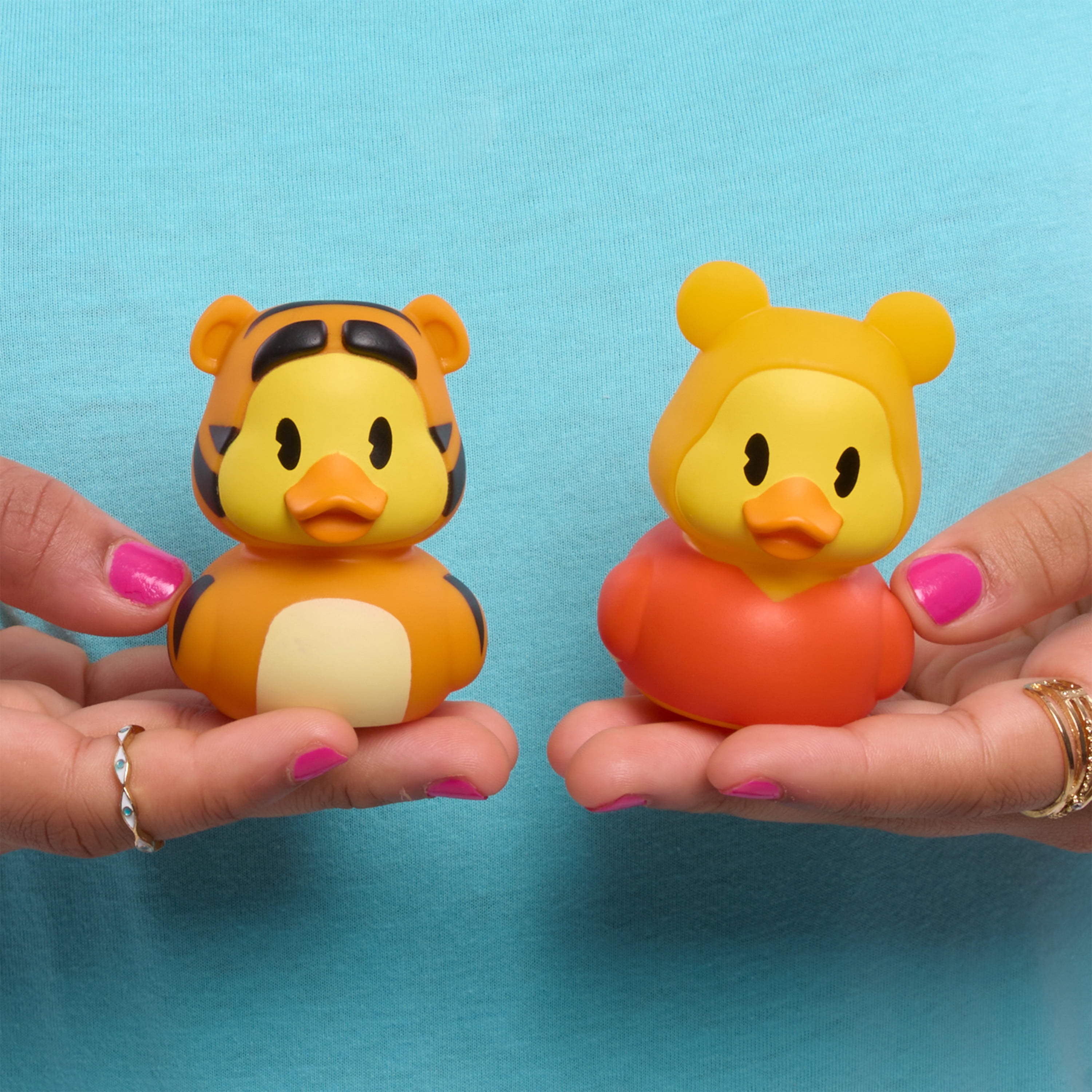 Dukalooz Disney Winnie the Pooh and Tigger Small Toy Duck 2 Pack, Collectible Toy Figure, for Kids Ages 3 and up