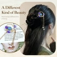 thumbnail image 3 of 8 Pieces Retro Vintage Asian Japanese Chinese Hanfu Gold Metal Flower Hair Sticks with Pearl Pendants Fishtail Lotus Butterfly Long Hair Pins Forks Chopsticks Bun Updo Holders for Women Girls, 3 of 4
