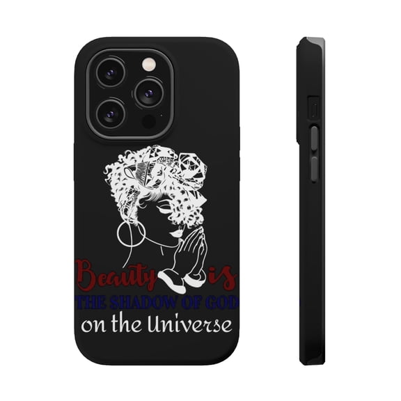 DistinctInk Tough Case for Apple iPhone 15 PRO (6.1" Screen), Compatible with MagSafe Charging - Beauty Is Shadow Of God On Universe