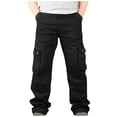 thumbnail image 2 of Blmnix Carpenter Pants Pants for Men Baggy Cargo Work Pants Pleated Low Rise Sweatpants Black Straight-Leg Long Mens Pants Casual,XL, 2 of 6