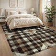 thumbnail image 3 of ODIKA 8'x10' Washable Area Rug Durable, Non-Slip Throw Retro Large Faded Ornamental Details Couch Checkered Door for Living Room, Under Sectional, Family, 3 of 7