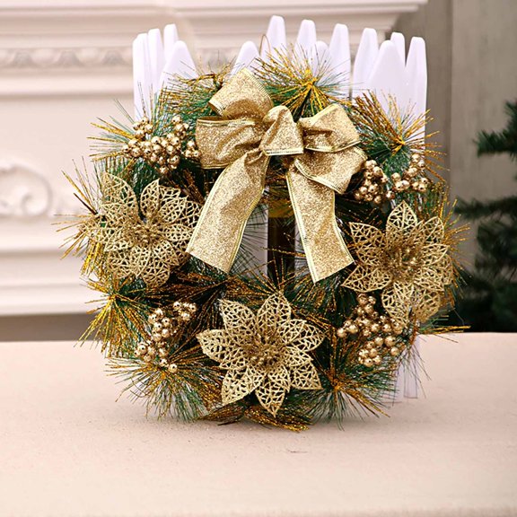 TUTUnaumb Winter Festival New Sale Artificial Christmas Holiday Wreath Berries Snowflake Decorations -C