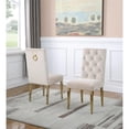 thumbnail image 2 of Maklaine Velvet Tufted Side Chairs in Cream with Gold Chrome Legs (Set of 2), 2 of 2