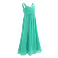 thumbnail image 2 of iiniim Little Big Girls Sleeveless Chiffon Flower Girl Junior Bridesmaid Long Dress Mint Green 16, 2 of 7