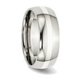 thumbnail image 3 of Mens Chisel Stainless Steel 8mm With Sterling Silver Inlay Wedding Band Ring for Men, 3 of 6