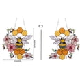 thumbnail image 3 of Stained Glass Bee and Floral Suncatcher, Handcrafted Hanging Window Art, Vibrant Honeycomb Design, 12x10 Inches, 3 of 4