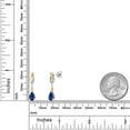 thumbnail image 6 of Gem Stone King 925 Silver and 10K Yellow Gold Blue Created Sapphire and White Lab Grown Diamond Dangle Earrings for Women | 2.24 Cttw | Gemstone September Birthstone | Pear Shape 8X5MM, 6 of 6