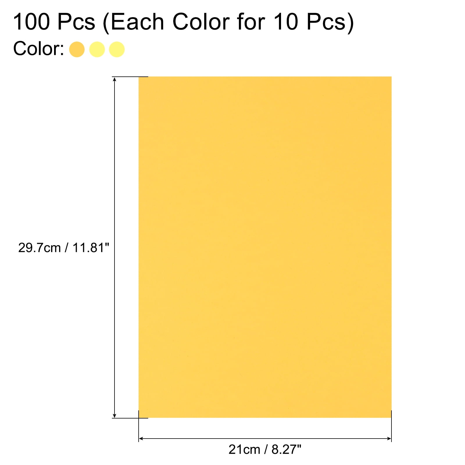 Uxcell Color Cardstock, Origami Cardstock Paper Sheets for Printing, DIY Drawing, Art Crafts Supplies Golden Yellow; Bright Yellow; Light Yellow